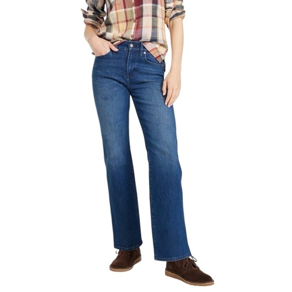 L.L. Bean Signature Original Fit Hi Rise Straight Leg 100% Cotton Jeans Women 10 - Picture 1 of 16